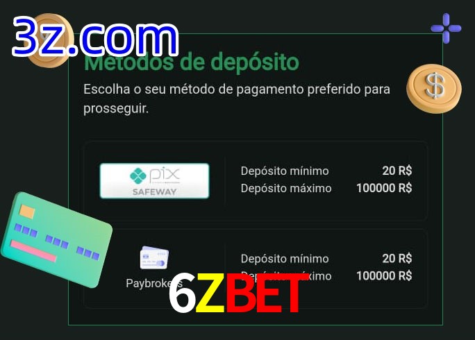 O cassino 6Zbet oferece uma grande variedade de métodos de pagamento